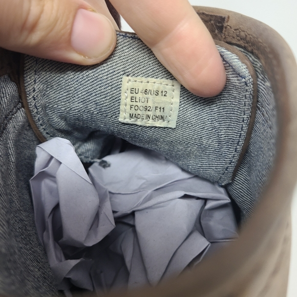 Calvin Klein Mens Brown Leather Ankle Hobo Boots S - Picture 5 of 6